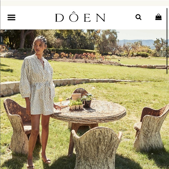 Doen Opal dress blue floral meadow sz L - Picture 5 of 14